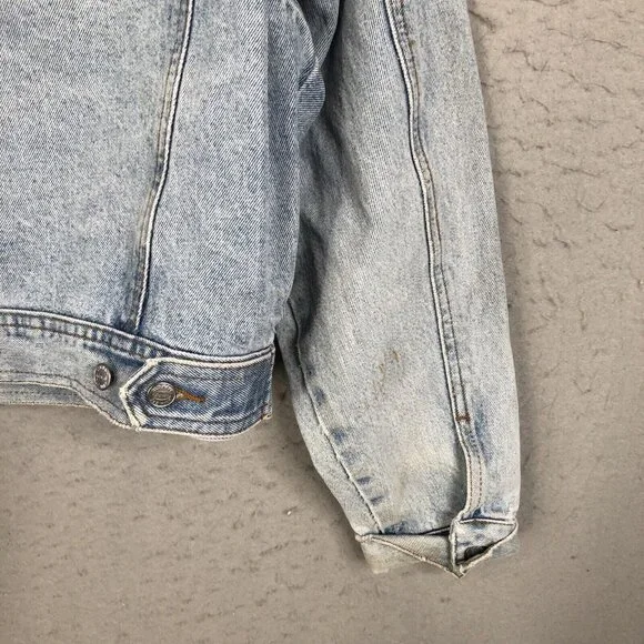 Vintage Old Navy Jean Jacket Womens Large Sunwashed Distressed Y2K 90s Western - Picture 16 of 16